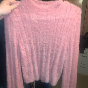 Fuzzy pink crop top